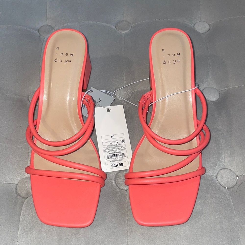 Coral block heel